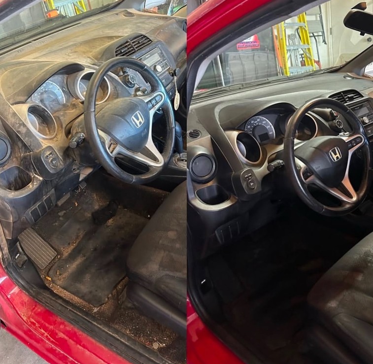 Honda interior restoration — carpet and upholstery detailing results